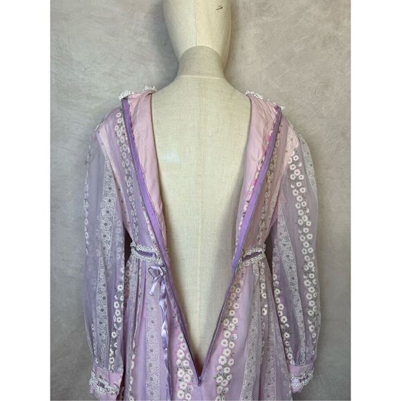 Vintage Gunne Sax Style Prairie Dress Floral - Picture 7 of 10